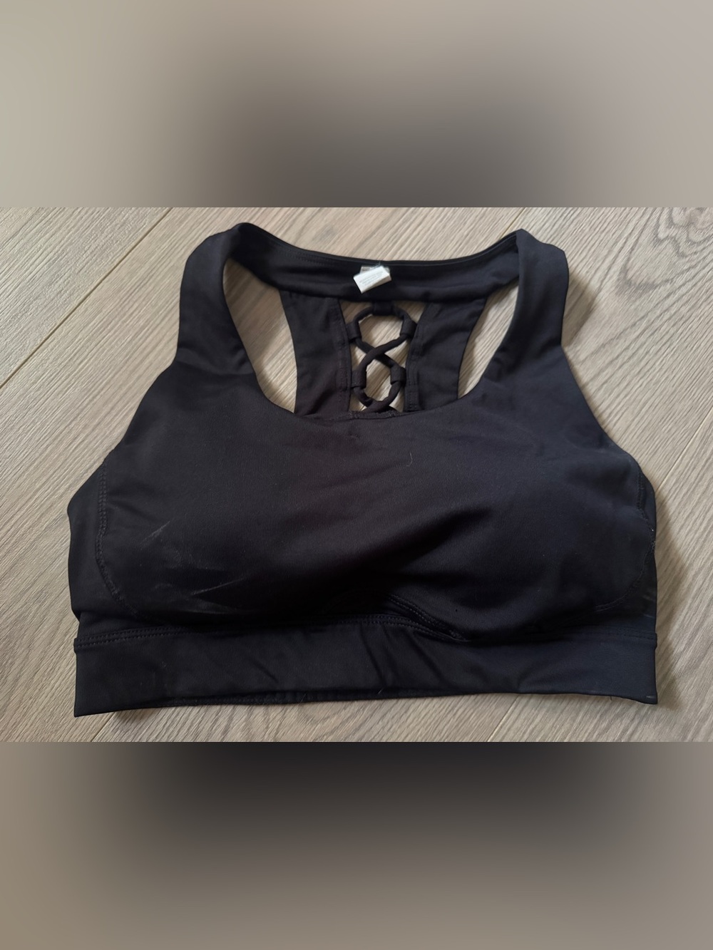 Fila size medium cross cross back Black Sports Bra -